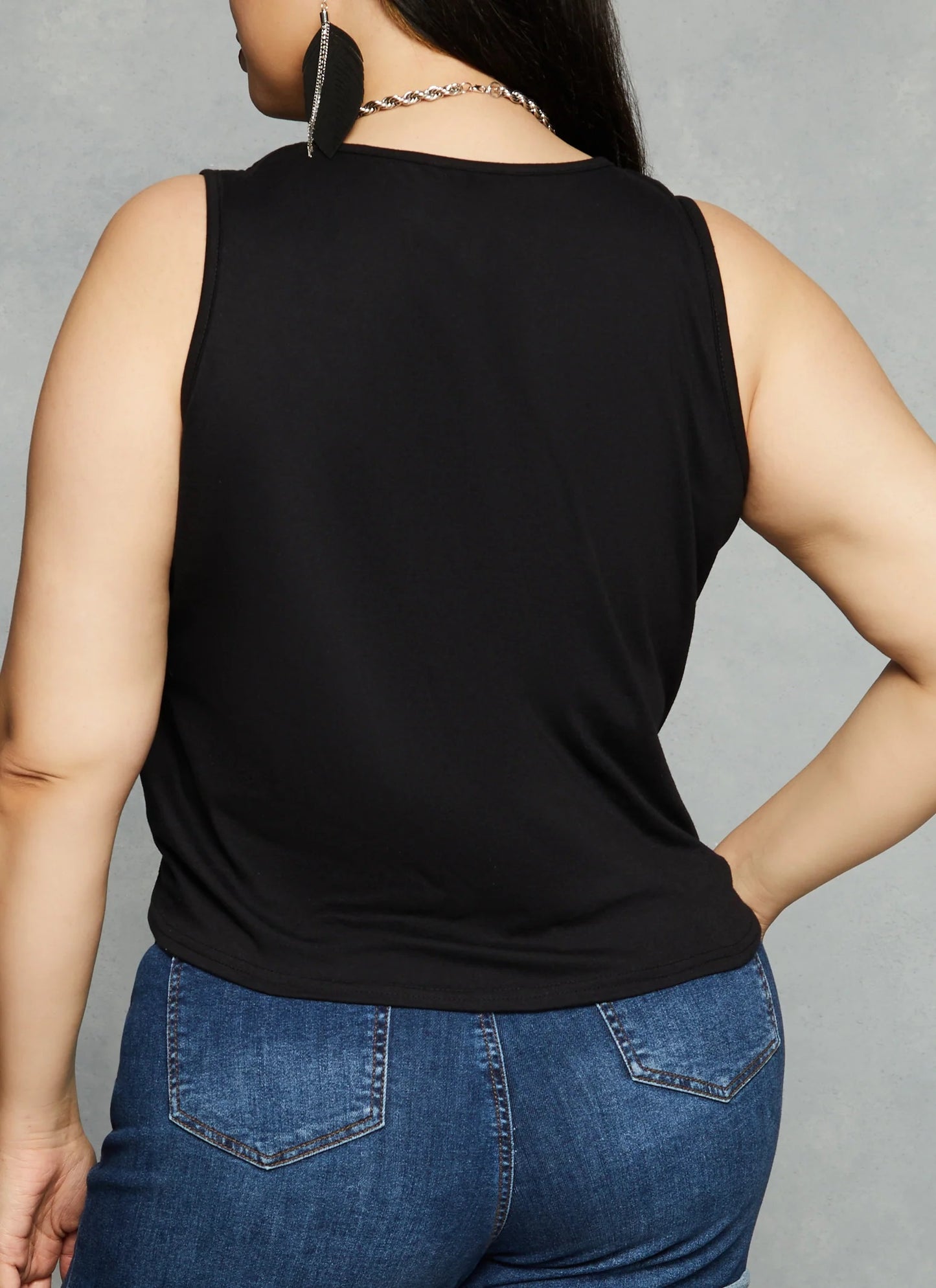 Plus Size Tie Front Tank Top