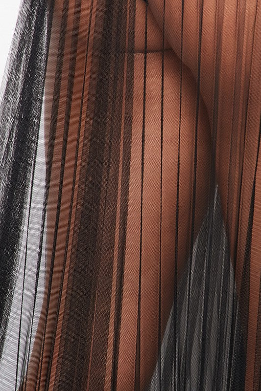 Pleated sheer thin tulle skirt
