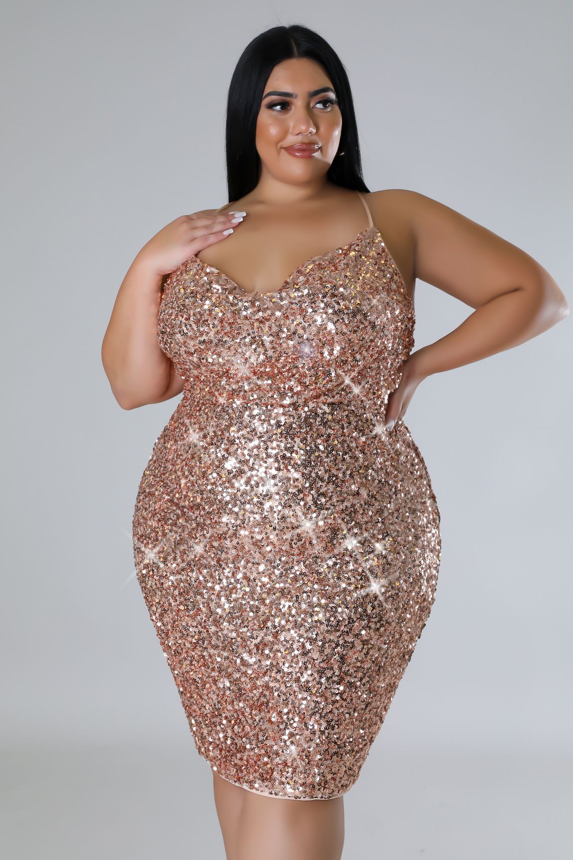 Always on time plus sequin dress