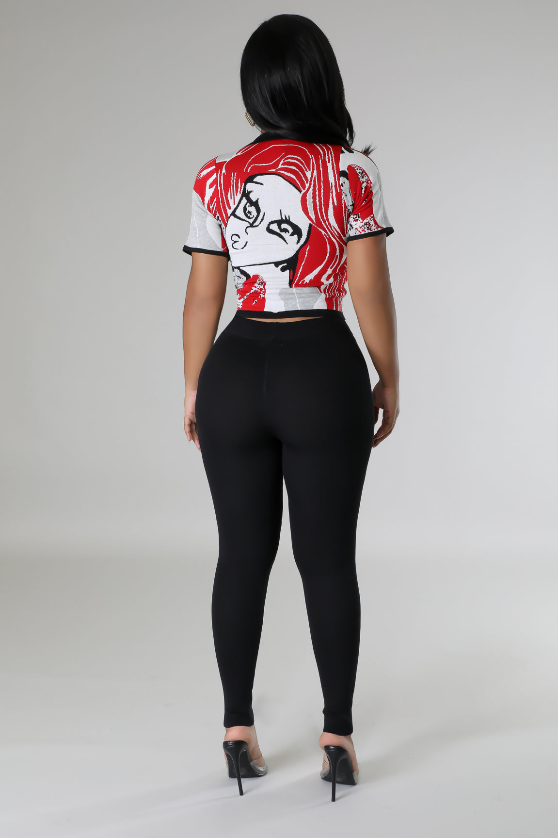 Faces print legging set