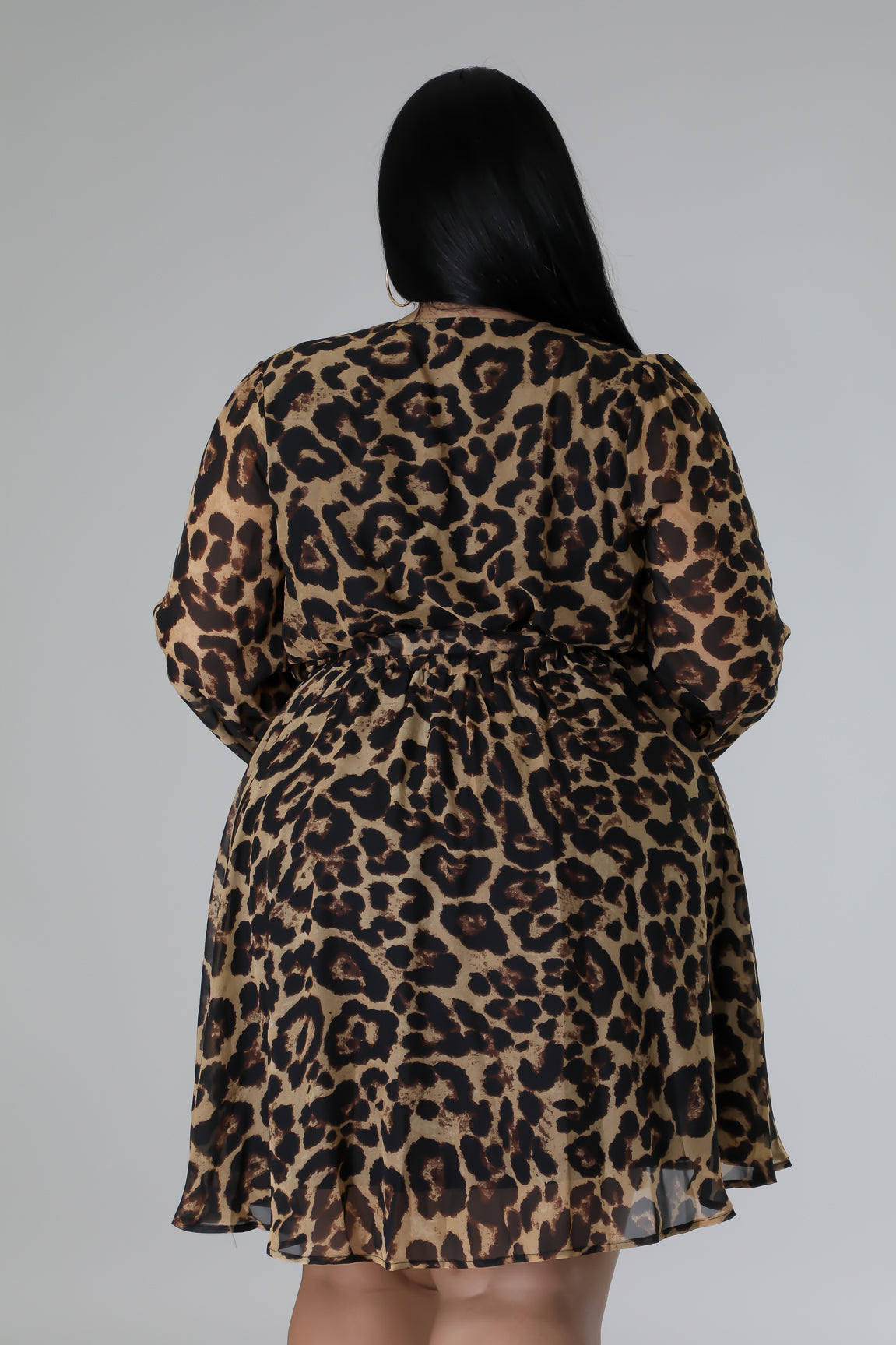 Animal print chiffon dress