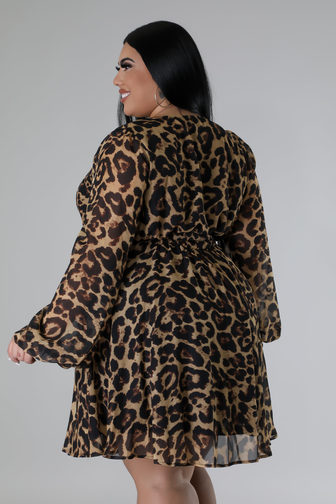 Animal print chiffon dress
