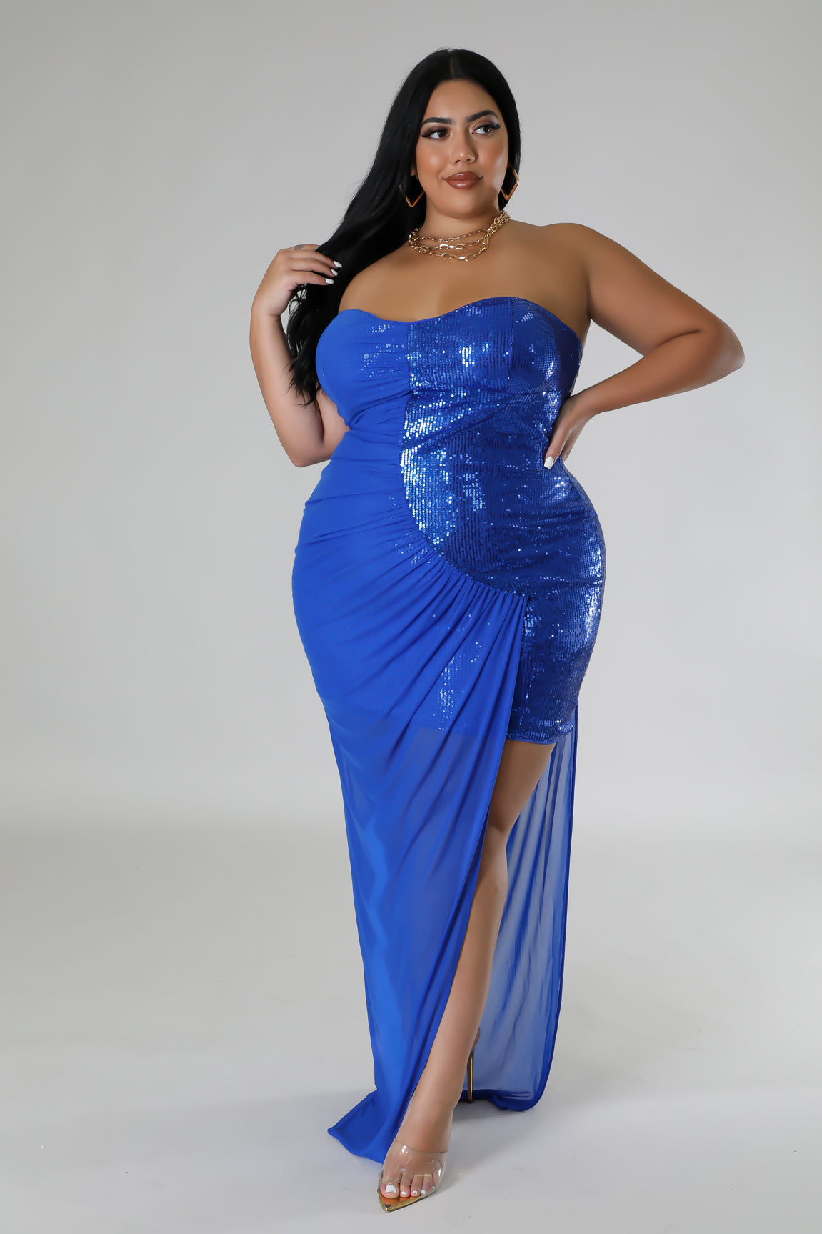 Red carpet ready plus dress