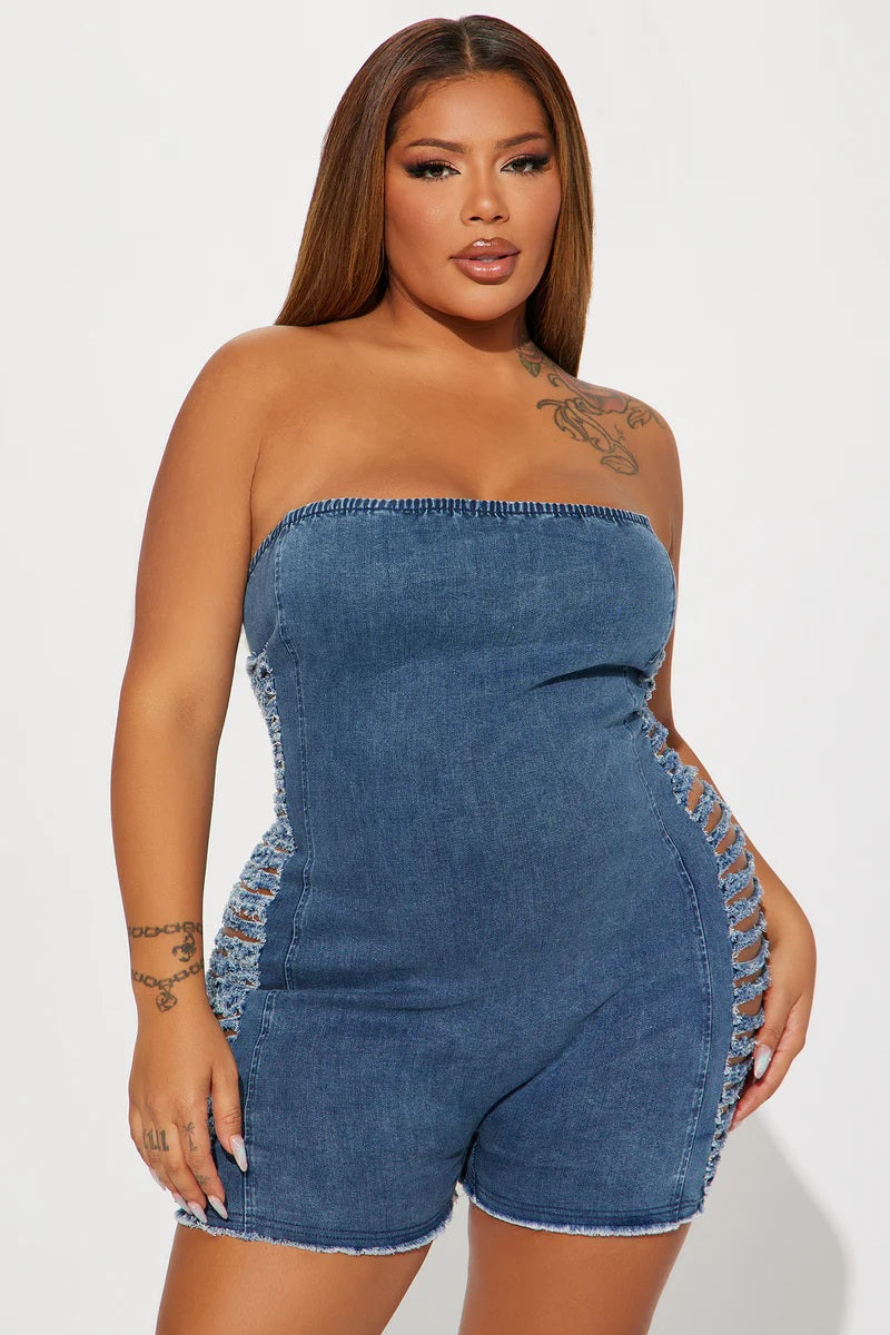 Distressed romper