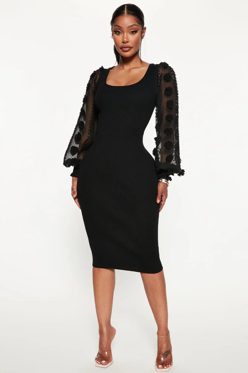 Flutter Sleeve sweater Dress