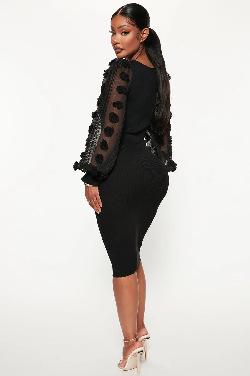 Flutter Sleeve sweater Dress