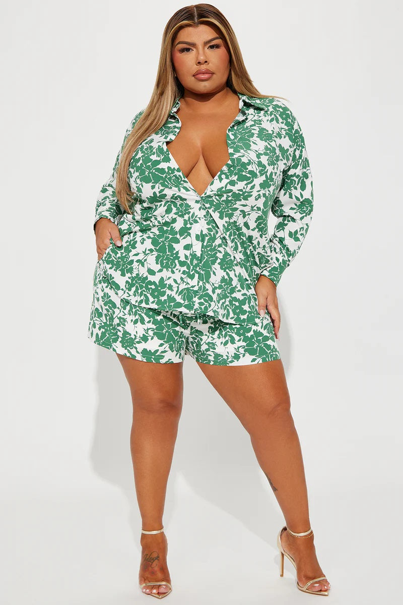 Floral short set