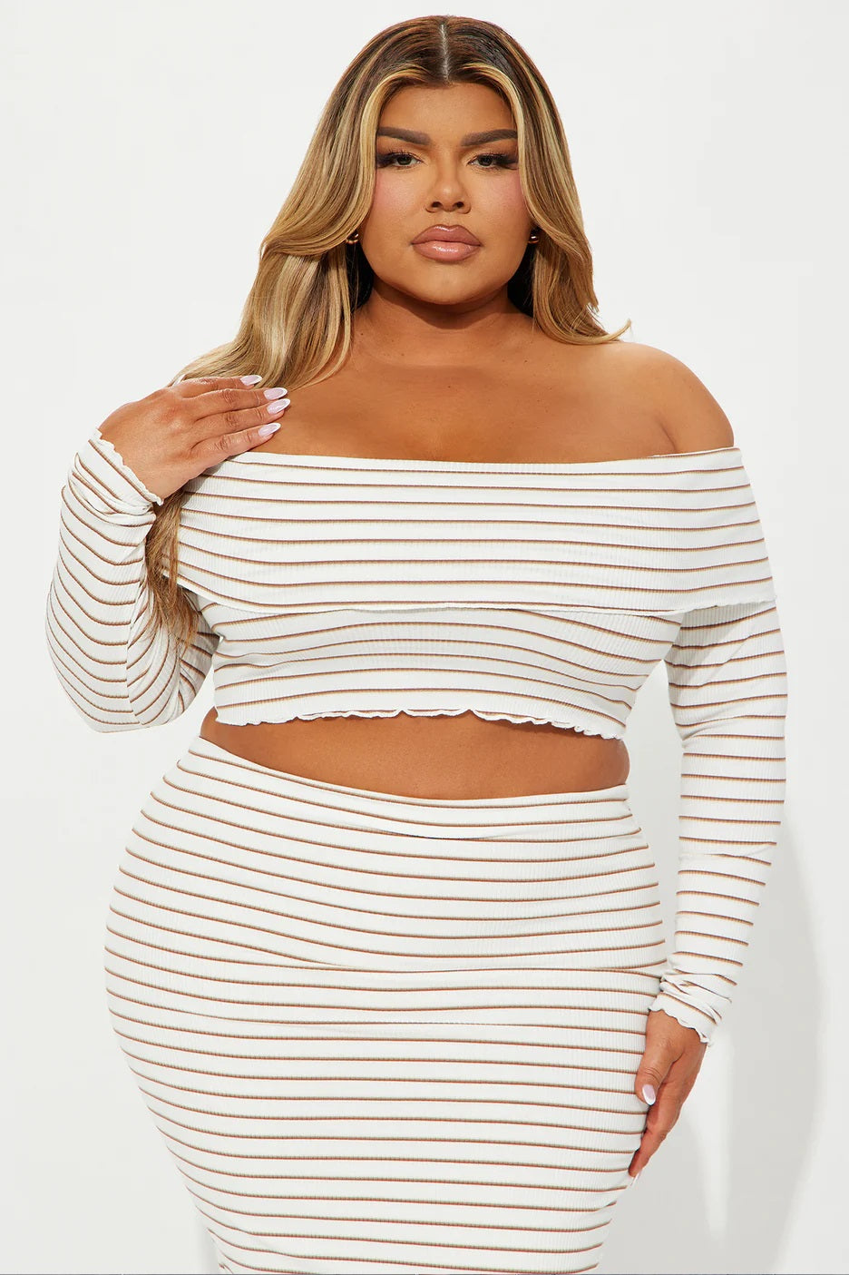 Striped Skirt Set