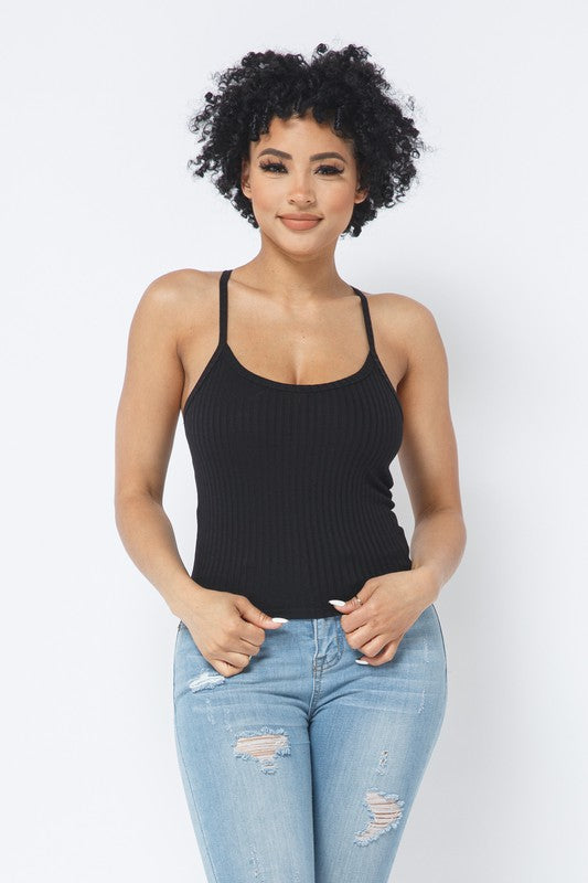 Rib Racer Back Sleeveless Tank Top