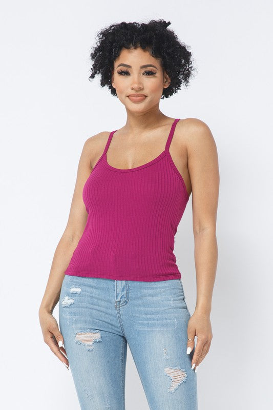 Rib Racer Back Sleeveless Tank Top