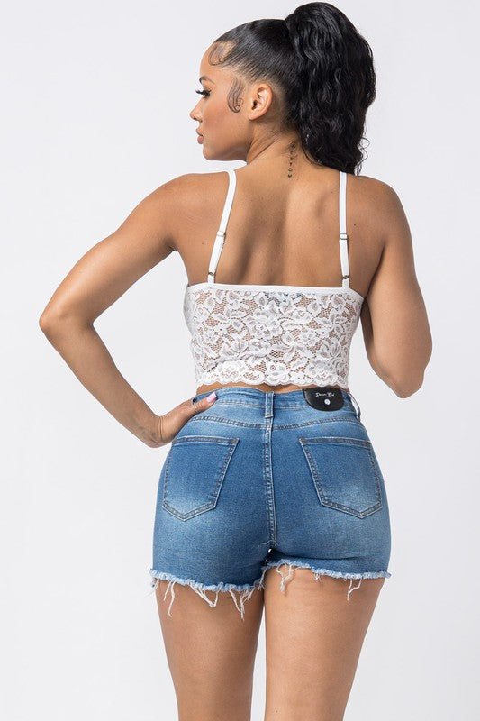 Lace Strap Crop Top
