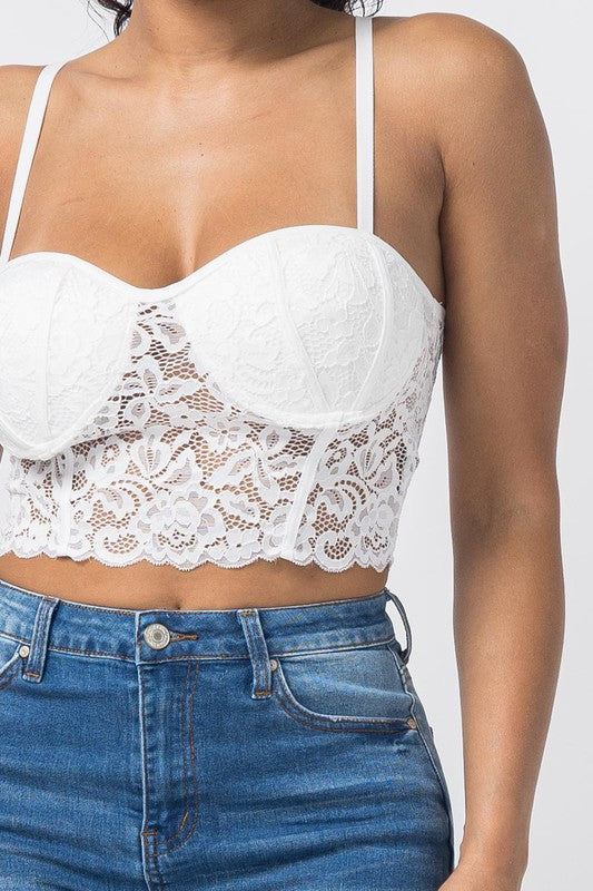 Lace Strap Crop Top
