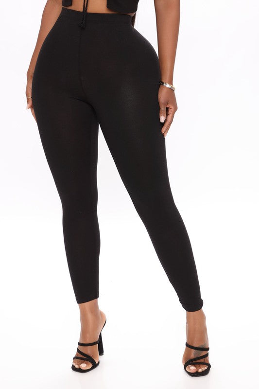 4 WAY STRETCH COTTON BLEND LEGGINGS.