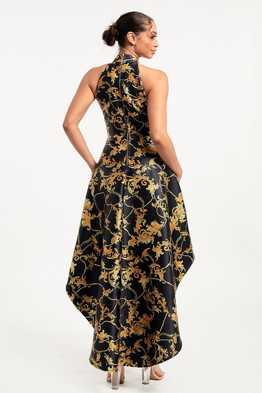 Mock neck High low dress