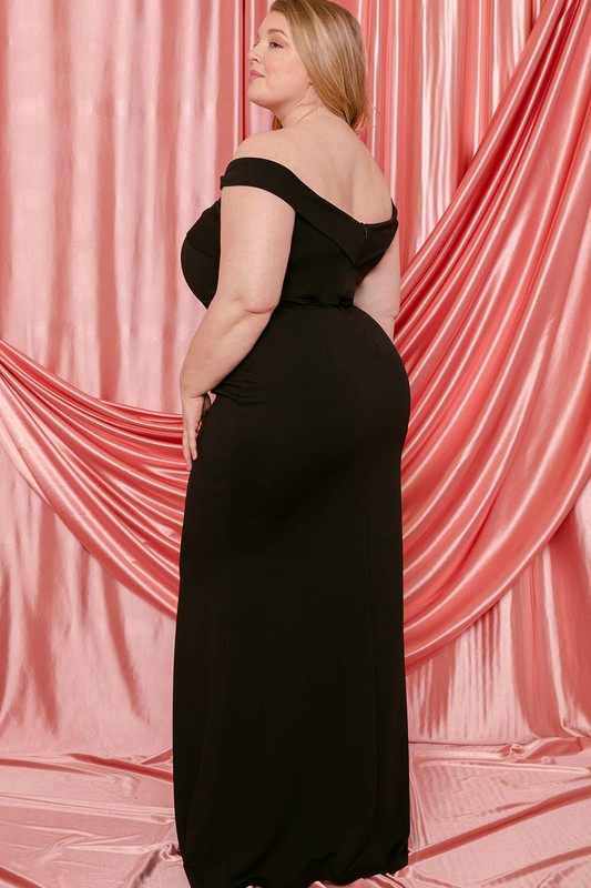 OFF THE SHOULDER MERMAID PLUS MAXI DRESS