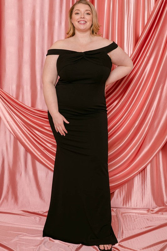 OFF THE SHOULDER MERMAID PLUS MAXI DRESS