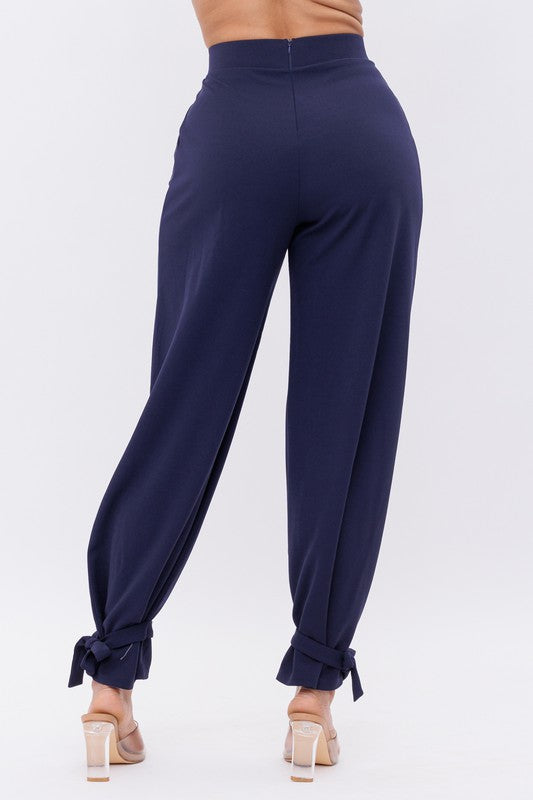 High Waisted Bottom Bow Tie Pants
