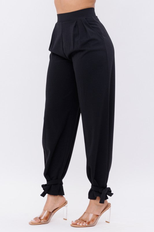 High Waisted Bottom Bow Tie Pants