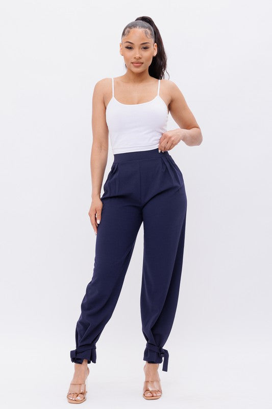 High Waisted Bottom Bow Tie Pants