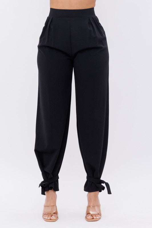 High Waisted Bottom Bow Tie Pants