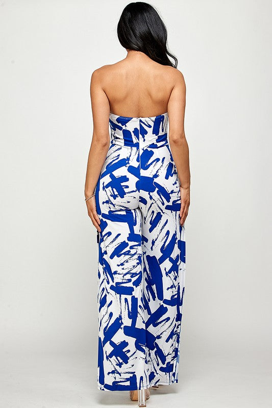 Tube jumpsuit with side slits