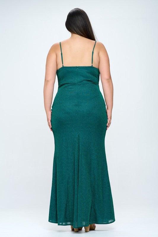 Plus Solid color sleeveless maxi dress