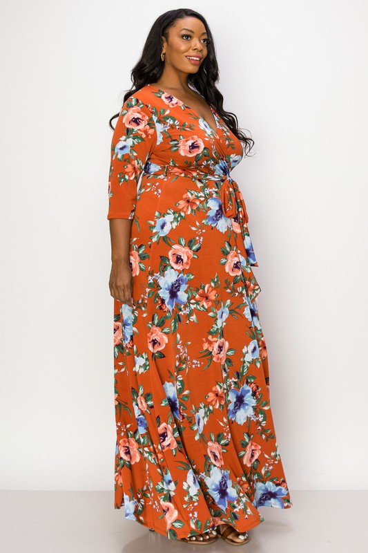 Rust Floral Plus Maxi