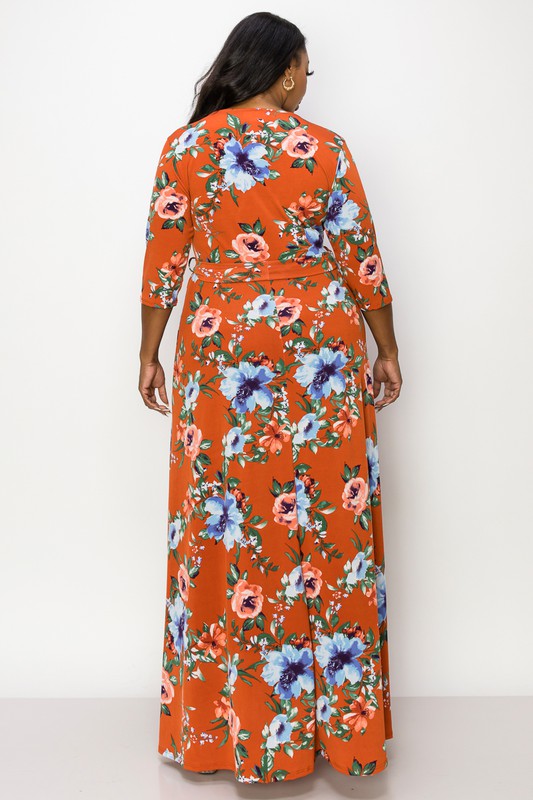 Rust Floral Plus Maxi