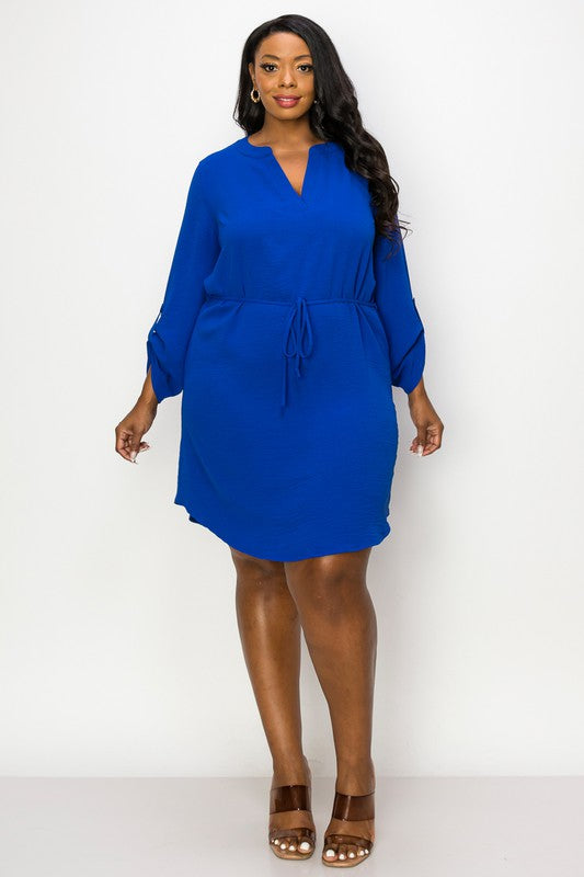 Plus size basic shirt dress