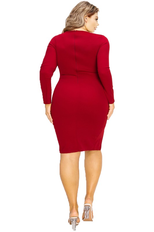 Accented Button trim Plus dress
