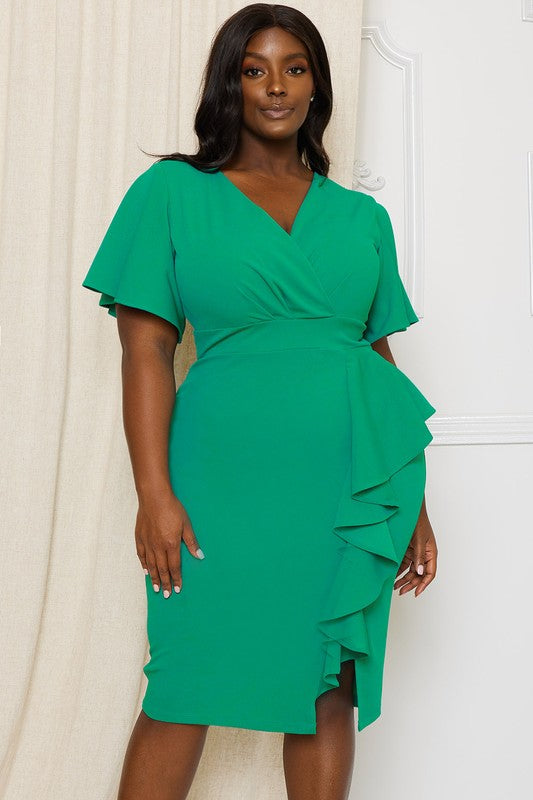 Ruffle me down plus dress