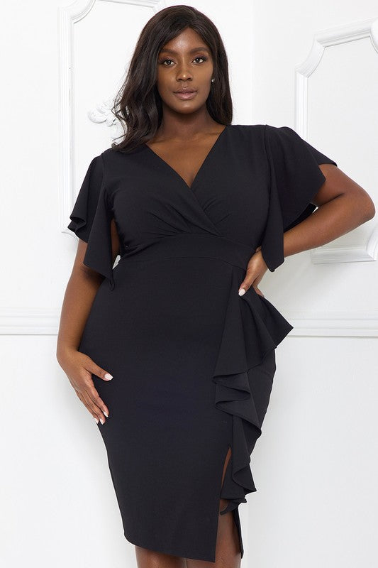 Ruffle me down plus dress