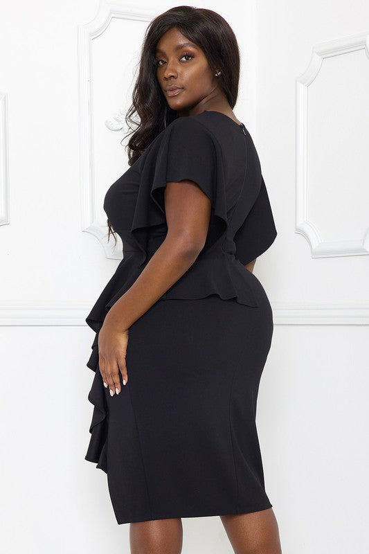 Ruffle me down plus dress