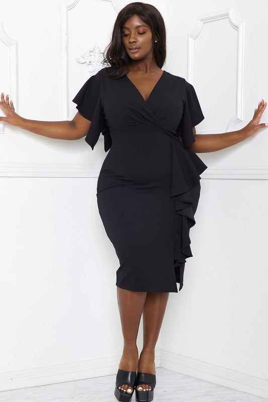 Ruffle me down plus dress