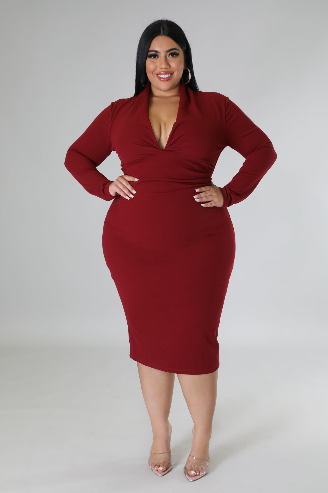 Plus Deep v dress