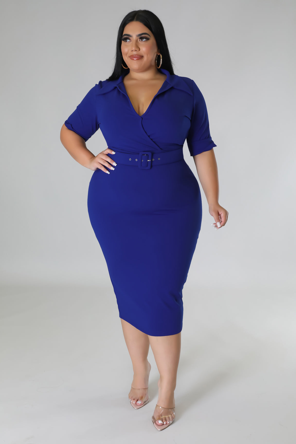 Plus belted dress