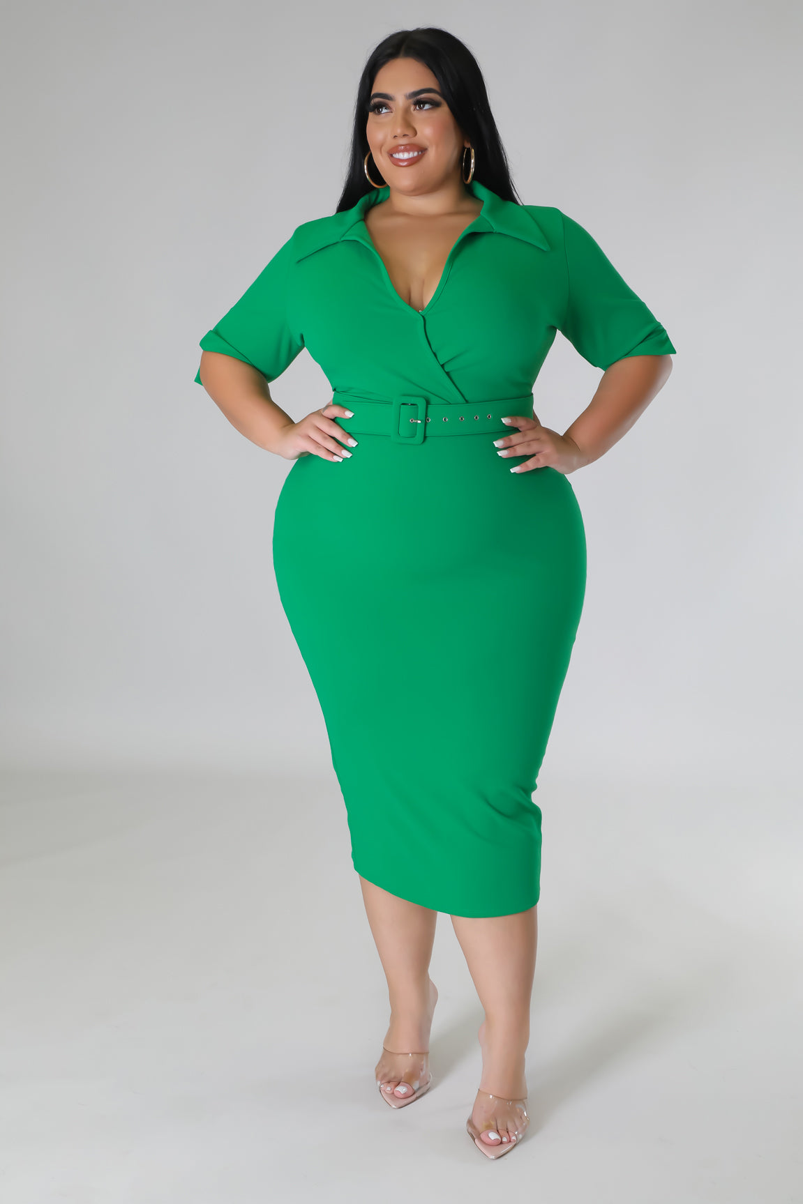 Plus belted dress