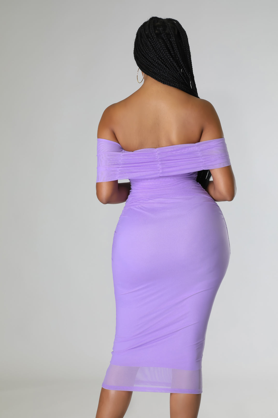 Offshoulder mesh dress