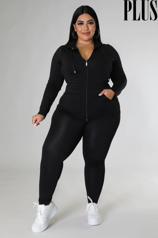 ZIP UP FRONT HOODIES AND LEGGINGS SET