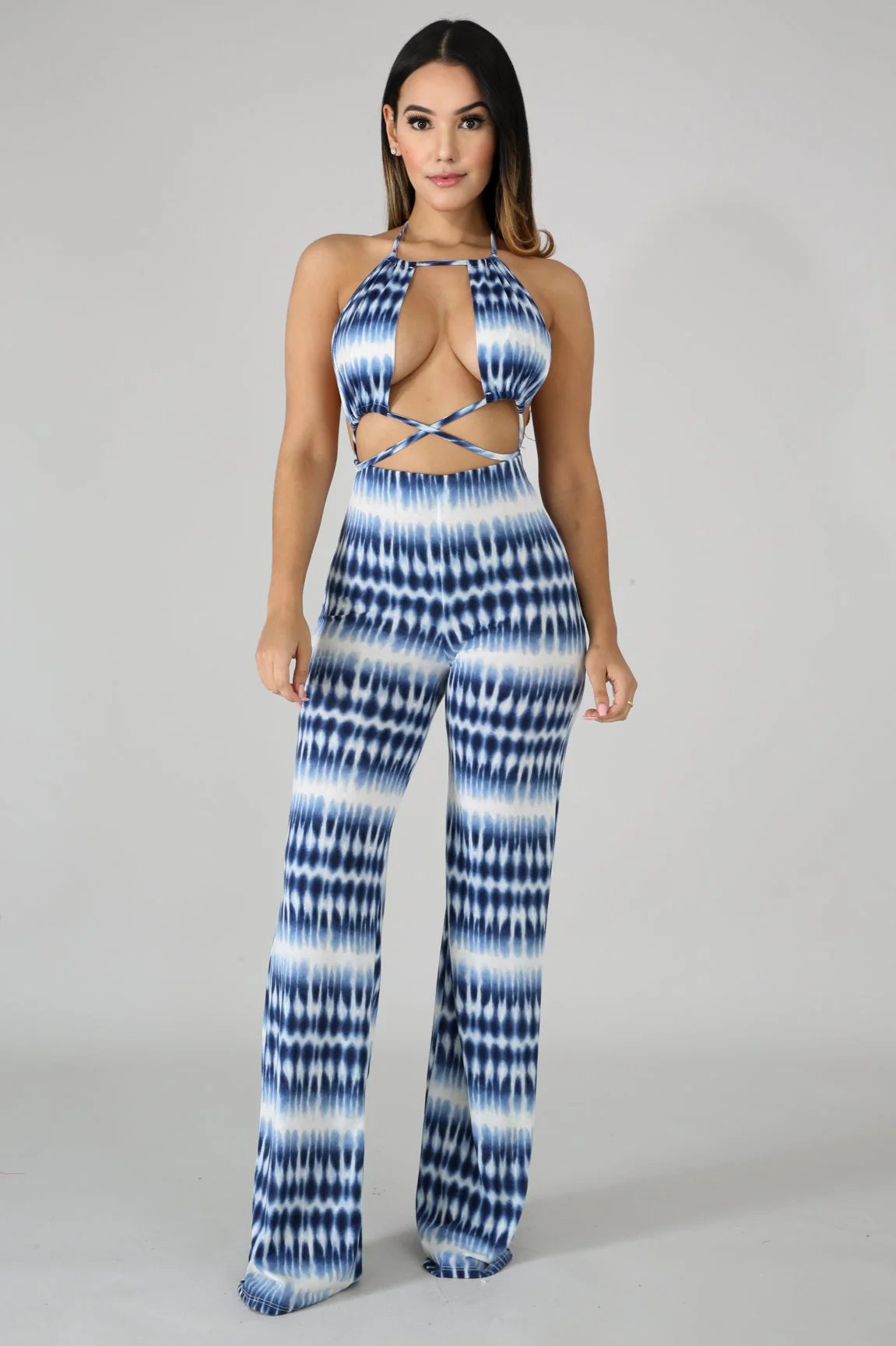 Tie Dye Stripe Jumpsuit