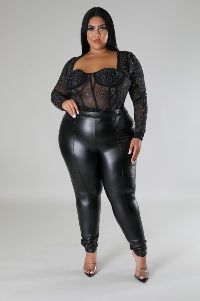 Plus faux leather pants