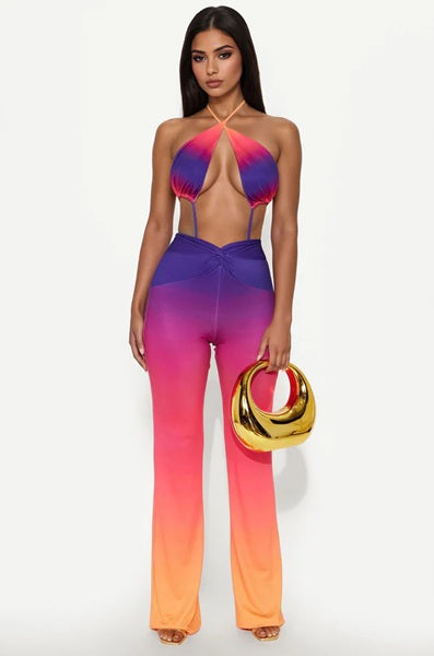 Ombre halter jumpsuit