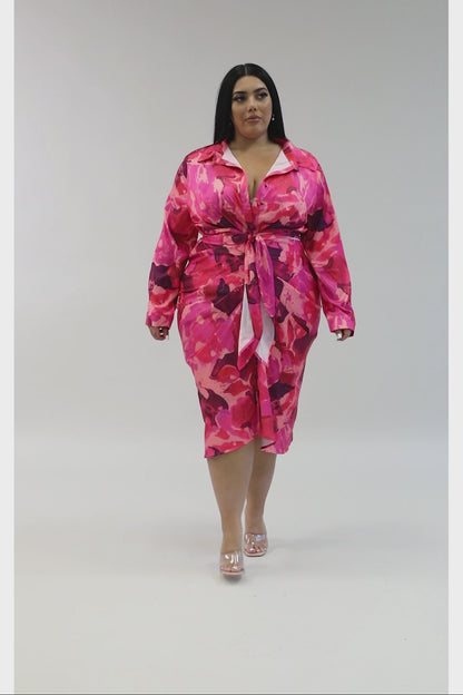 Floral vibes satin ruched dress
