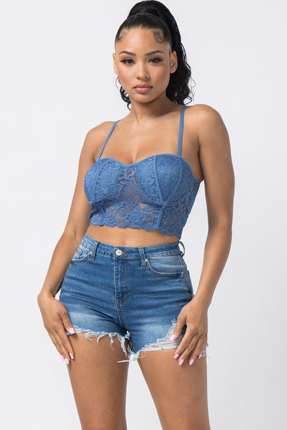 Lace Strap Crop Top