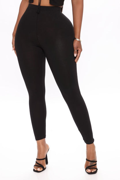 4 WAY STRETCH COTTON BLEND LEGGINGS.