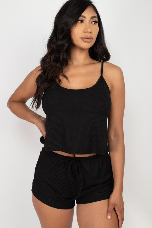 Strappy cami top and shorts set