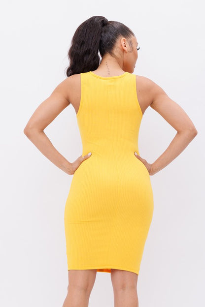 Front Non-Functional Button Tank Midi Dress