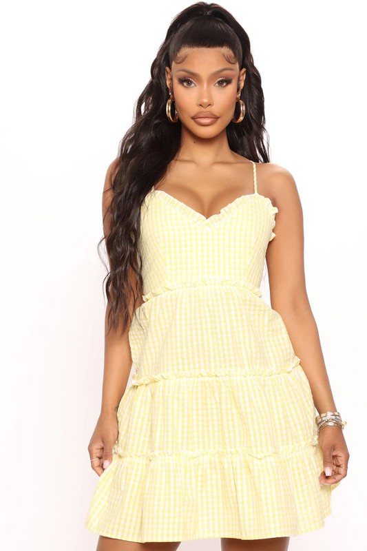 RUFFLE TRIM MINI DRESS