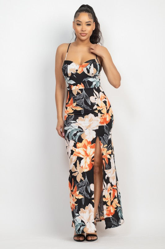 Cinched Cami Sweetheart Maxi Dress